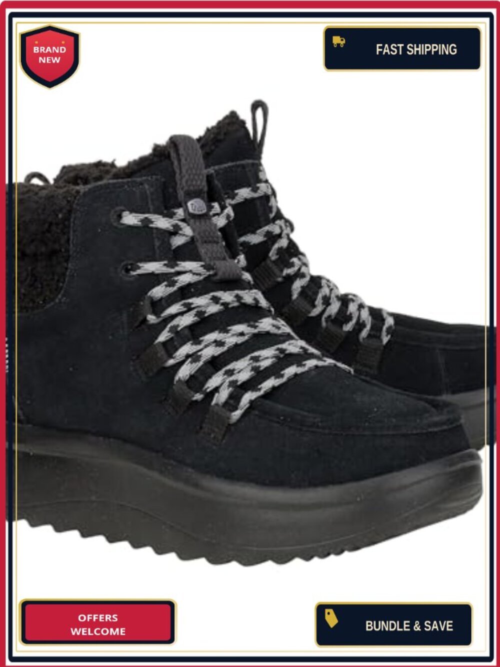 Women's Suede Ankle Booties Lace Up Platform Heel Cozy